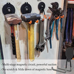 ULIBERMAGNET Magnetic Garage Hook, Cordless Drill Hooks Heavy Duty,Power Tool Organizer,Large Manget with Hooks for Workshop 