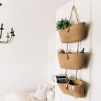 OrganiHaus Over the Door Hanging Basket for Organizing, 3-Tier Hanging Wall Basket for Storage, Boho Nursery Decor for Wall, 