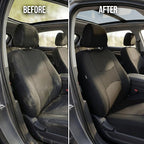 FH Group Bright Flat Cloth Full Set Automotive Seat Covers Front Set and Rear Solid Bench Black Seat Covers w. Gift Universal