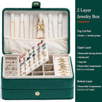 MODENGKONGJIAN Jewelry Organizer Box, 2-Layer Large Jewelry Storage Case, Portable Travel Jewelrys Display Holder for Earring