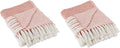 DII Woven Throw Collection 100% Cotton, Basketweave, 50x60, Spice (Pack of 2)