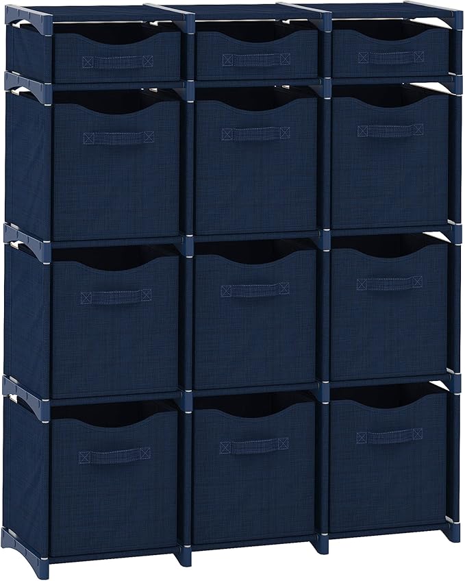 Cube Storage Organizer with Storage Bins Included - The Perfect Closet Organizers and Storage Solution. Includes 12 Storage C