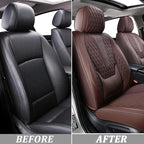 Coverado Front Seat Covers, Car Seat Covers Front Seats, Nappa Leather Seat Covers for Cars, Waterproof Seat Covers with Lumb