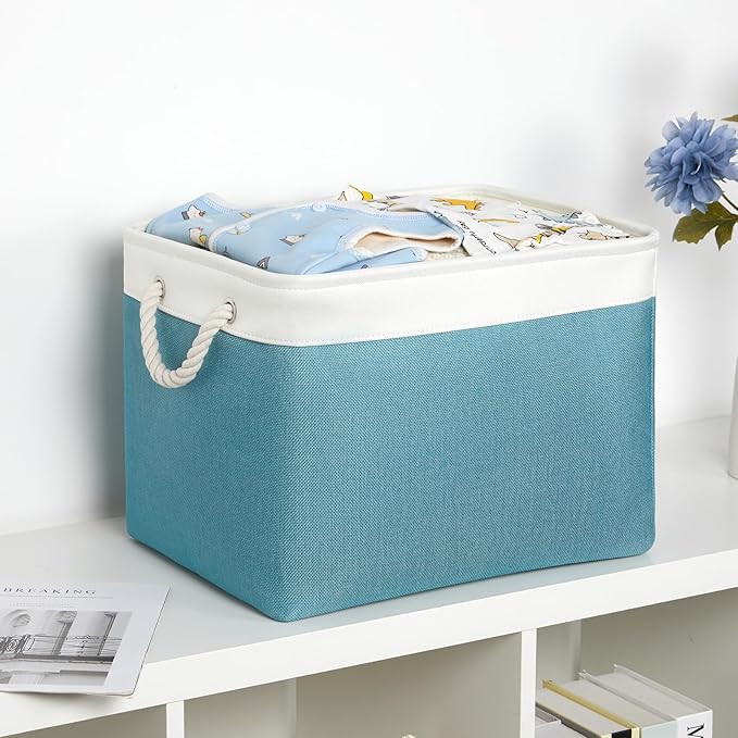 Bidtakay Large Storage Baskets for Shelves 3 Pack 16x11.8x11.8 Inch Storage Bins for Organizing Fabric Storage Cubes for Clos