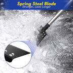 Ice Scraper for Driveway 65in Garden Flat Shovel Ice Chopper Heavy Duty Multi Weeding Shovel with 11in Spring Steel Blade Floor Scraper for Ice, Snow, Weed，Dirty, Moss, Driveway, Lawn Edging