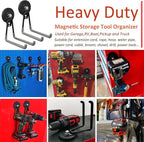 ULIBERMAGNET Magnetic Garage Hook, Cordless Drill Hooks Heavy Duty,Power Tool Organizer,Large Manget with Hooks for Workshop 