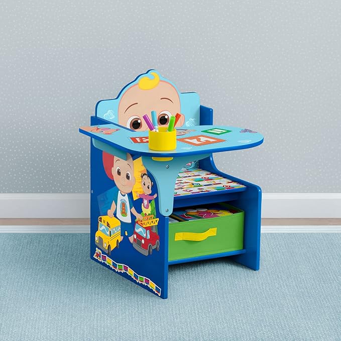 Delta Children Chair Desk with Storage Bin - Greenguard Gold Certified, CoComelon