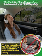 Car Window Shades for Sedan - 4 Pack Stretchy Sun Shade Mesh Side Car Window Screen Covers for Camping Family Baby Pet Anti-Mosquito Privacy Protection When Parking