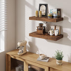 Fun Memories 24 Inch Floating Shelves Wall-Mounted, 12 Inch Deep Wall Shelves, 24 x 12 Floating Shelf, Deep Storage Shelf for