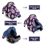 Rquite Car Seat Cover Baby, Carseat Covers Baby for Girl Boy, Warm Minky Infant Car Seat Cover Winter, Peekaboo Opening Car S