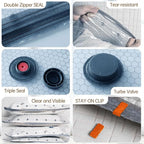 Vacuum Bags for Travel with Wireless Rechargeable Pump, 18 Pack Carry-on Size Compression Packing Seal Bags for Luggage and S