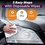 Headlight Restoration Kit - Headlight Cleaner 3-Wipe System, Restores Clarity, Removes Yellowing & Oxidation, Improves Nightt