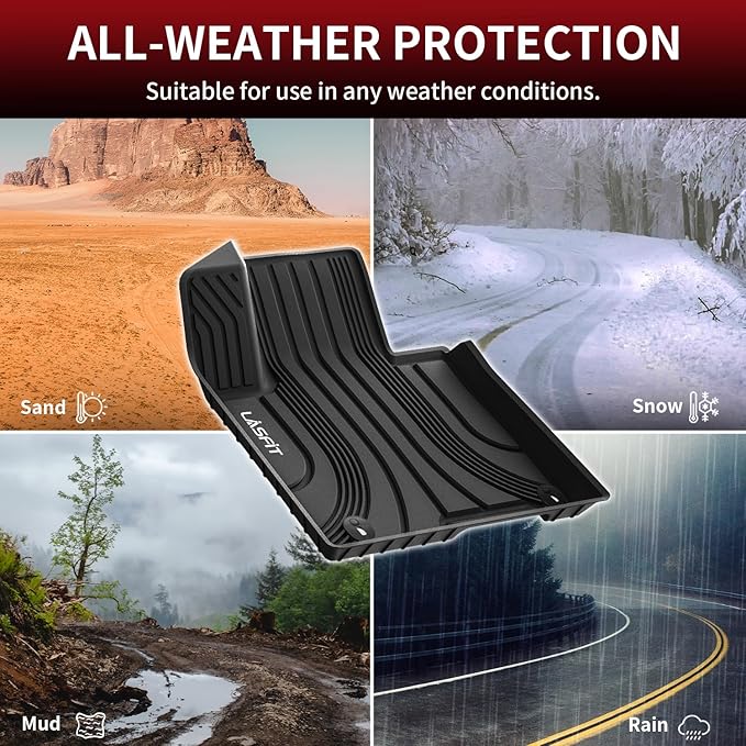 LASFIT Floor Mats for Hyundai Tucson 2026 2025 2024 2023 2022 (Not for Hybrid & PHEV), Custom Fit TPE All Weather Floor Liners 1st & 2nd Row Car Mats Accessoires for Hyundai Tucson 2022-2026, Black