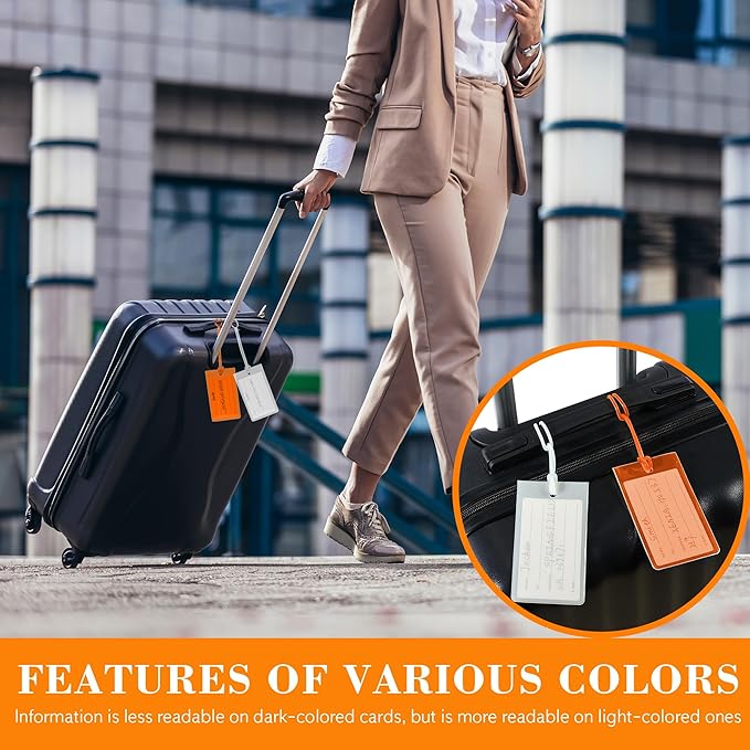30 Pack Luggage Tags for Suitcases, Airplane Travel Essentials for Flying, International Travel Must Haves, and Luggage Acces