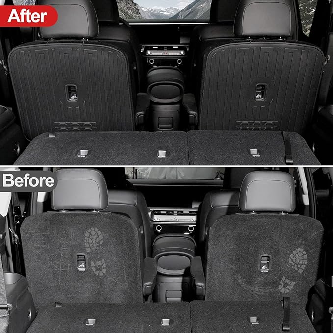 Second Row Backrest Mat for 2026 Hyundai Palisade 7 Seat (Gas/Hybrid), All Weather TPE Seat Back Cover Protection Durable Kick Mats for 2026 Hyundai Palisade Accessories