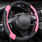CAR PASS Line Rider Microfiber Leather Sporty 14.5-15 inch Steering Wheel Cover Universal Fits for 95% Truck,SUV,Cars, Anti-S