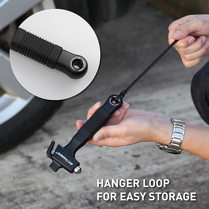 Stinger Super Duty Car Emergency Escape Tool, Hardened Carbon Steel Vehicle Safety Hammer, Spring Loaded Window Breaker, Razo