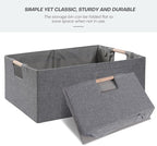 ANMINY 2PCS Storage Baskets for Organizing Collapsible Fabric Storage Bins Boxes with Wood Handles Closet Shelves Cube Organi