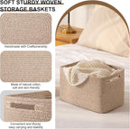 OIASKET Storage Baskets for Organizing, Woven Decorative Baskets for Shelves - Books, Towels, and Clothes, Cotton Rope Toy St