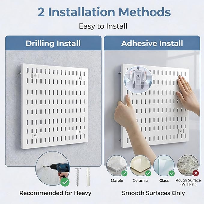 Peg Board, 24"x36" Pegboard Wall Organizer, Includes 6PCS White Peg Boards and Accessories, Plastic Peg Board Panels for Craf