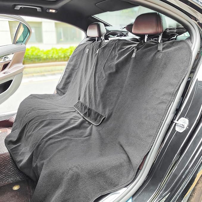 Waterproof Backseat Cover for Car Trucks Van SUV Jeep, Rear Bench Towel Seat Covers, Car Seat Protector for Gym Swimming, Uni