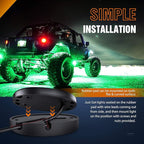 Nilight LED Rock Light 6PCS Underglow Wheel Well Pods Waterproof Exterior Underbody Roof Rack Side Lamps for Car Truck Pickups ATV UTV SUV Motorcycle Boat, Green Color