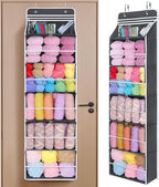 Univivi Hanging Yarn Storage Organizer with 6 Zipper Closure Compartments, Large Capacity Knitting Organizer Storage, Over Th