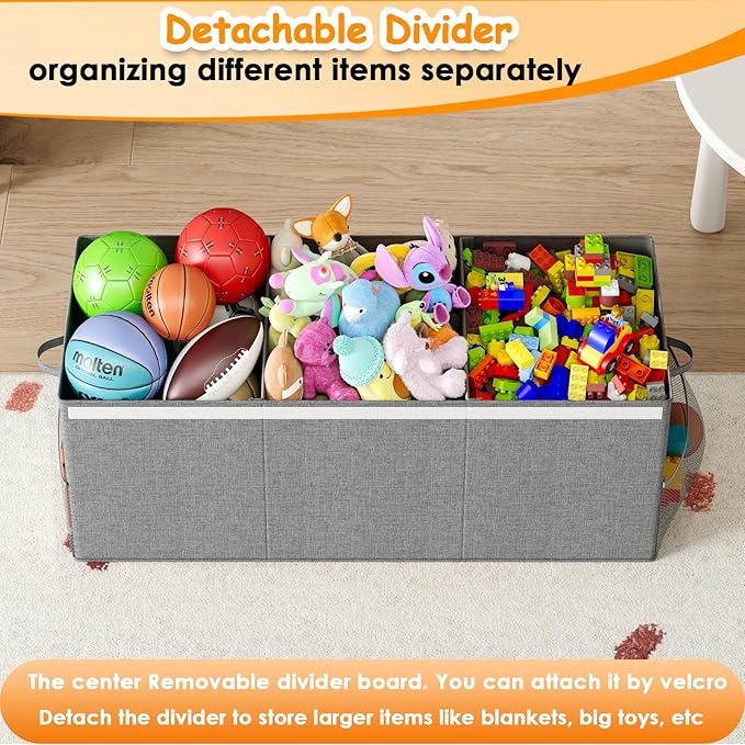 Extra Large Toy Box Chest with Lid, Kids Toy Storage Organizer for Boys Girls, Big Toy Bin Basket Extra Large Toy Storage Box