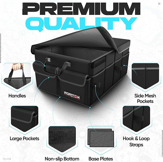 FORTEM Trunk Organizer For SUV Car Trunk Organizer, Foldable Storage, Car Accessories for Women Men, Collapsible Bag, Perfect C