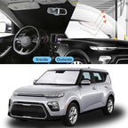 Front Windshield Sun Shade Foldable Car Front Window Sun Shade Windshield Shade Custom Fit for 2020-2026 Kia Soul Block UV Rays Accessories Heat Keep Cooler