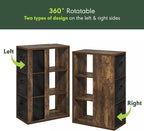 Furinno Viola Book Shelf, 3-Tier Bookshelf, Cube Storage Organizer Bookcase with Open Shelf, with Storage Bins, 13.6 x 29.3 x