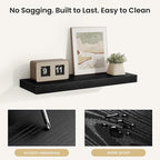Fun Memories Floating Shelves for Wall, Rustic Wood Wall Mounted Shelves for Bathroom, Bedroom, Living Room & Kitchen, Storag