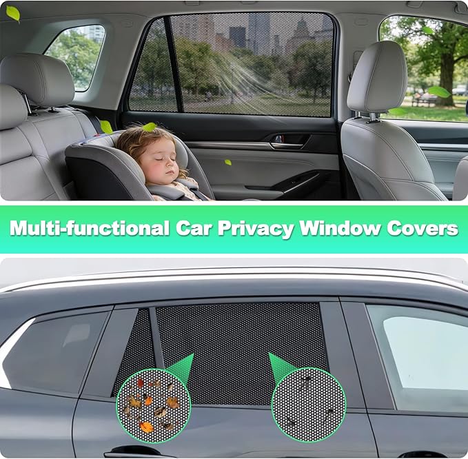 Car Window Shades for 2023-2025 CX50 - Rear Side Window Sun Shade for Baby, Breathable Mesh Car Privacy Window Covers, UV Protection and Heat Insulation for Road Trips, Napping, Camping