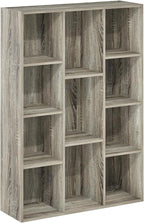 Furinno LUDER Book Shelf, 11-Cube Bookshelf, Reversible Bookcase, 9.4 x 29.1 x 41.7, Easy Assembly, for Living Room, Bedroom,