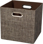 Posprica Storage Bins Cube Containers Boxes,Thick and Heavy Duty Fabric Drawers, 11×11 inch- Set of 4,Brown