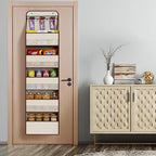 Univivi 6-Shelf Over Door Hanging Organizer Fabric Baby Door Storage with 5 Large Pockets and 3 Small PVC Pockets Wall Mount 