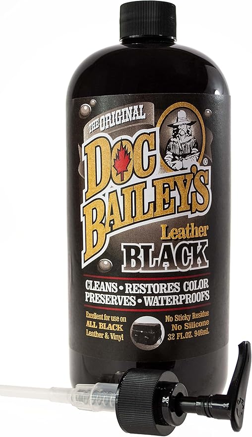Doc Baileys Leather Black Care -Premium Quality All In One Leather Cleaner, Conditioner, Waterproofer & Protectant - For your