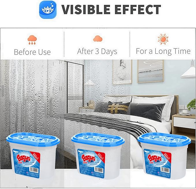 Moisture absorbers Boxes (8 Pack) - 10.5 Oz, Dehumidification Box, Moisture Absorber for Closet, Bathroom, Storage,