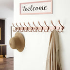 Dseap Coat Rack Wall Mount - 38” Long 10-Tri-Hooks Heavy Duty Coat Hanger Rail Wall Hooks for Hanging Coats Hats Clothing Clo