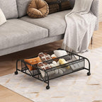 2 Tier Shoe Rack Underbed Organizer Storage Rack with Wheels Woven Mesh Cloth Shoe Organizer Drawer Space Saving for Bedroom 