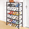 Smiry Shoe Rack, 6 Tier Bamboo Shoe Organizer, Stackable Free Standing Wooden Shoe Storage Shelf for Closet, Entryway, Front 