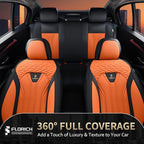 FLORICH Leather Seat Covers, Car Seat Covers Full Set, Car Seat Protectors 5 Seats, Automotive Seat Covers Driver Seat Covers