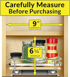 LYNK PROFESSIONAL® Élite™ Pull Out Spice Organization for Cabinets - 8-3/8 inch Wide – Spice Rack for Inside Cabinets – Wood/