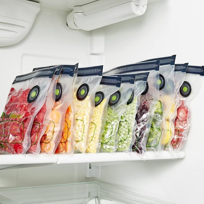 FoodSaver Reusable Quart Vacuum Zipper Bags, 10 Count, BPA-Free, Microwave Safe, Leakproof