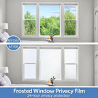 HIDBEA Frosted Window Privacy Film - Non Adhesive Static Cling Glass Stickers Sun UV Blocking Heat Control Door Covering Decals for Home Office, 11.8 x 78.7 Inch
