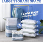 8 Pack Vacuum Storage Bags, Jumbo Cube 31x40x15 Inch, Extra Large Vacuum Seal Bgas for Comforters, Blankets, Pillow, Quilts, 
