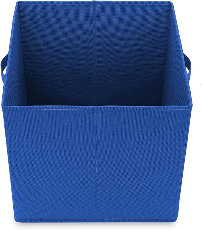 Casafield Set of 6 Collapsible Fabric Cube Storage Bins, Royal Blue - 13" Foldable Cloth Baskets for Shelves, Cubby Organizer