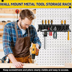 Metal Screwdriver Organizer, 15.75inch Utility Wall Mount Tool Organizer for Screwdrivers Pliers Holder with 35 Holes, Hand T