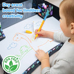 2Pcs Kids Travel Tray for Toddler Carseat, Road Trip Activities Essentials for Toddler, Kids Lap Desk Tray with Tablet Holder Stand ＆ Dry Erase Board (Dinosaur-2Pcs)