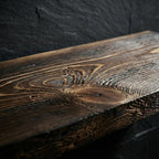 31.5 Inches Wide Carbonized Pine Wood Wall Shelf - Premium Nordic Pine & Cast Iron Wall-Mounted Rack Rutic Storage Shelf for 